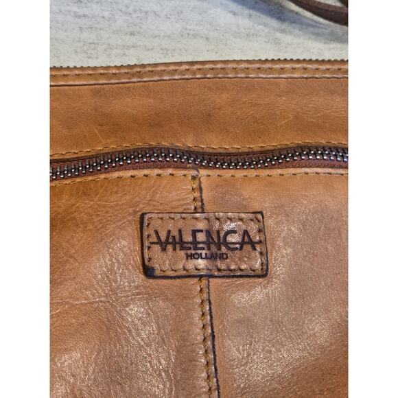 Velenca Holland Women's Woven Leather Crossbody Cognac Brown Purse Bag EUC Boho - Picture 9 of 13